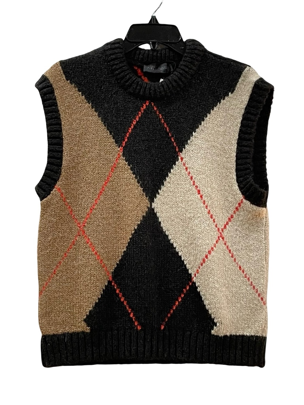 Argyle Sweater Vest, Zara, Size XL